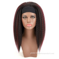 Headband Wigs Kinky Straight Synthetic Hair Wigs with Headband Attached Factory